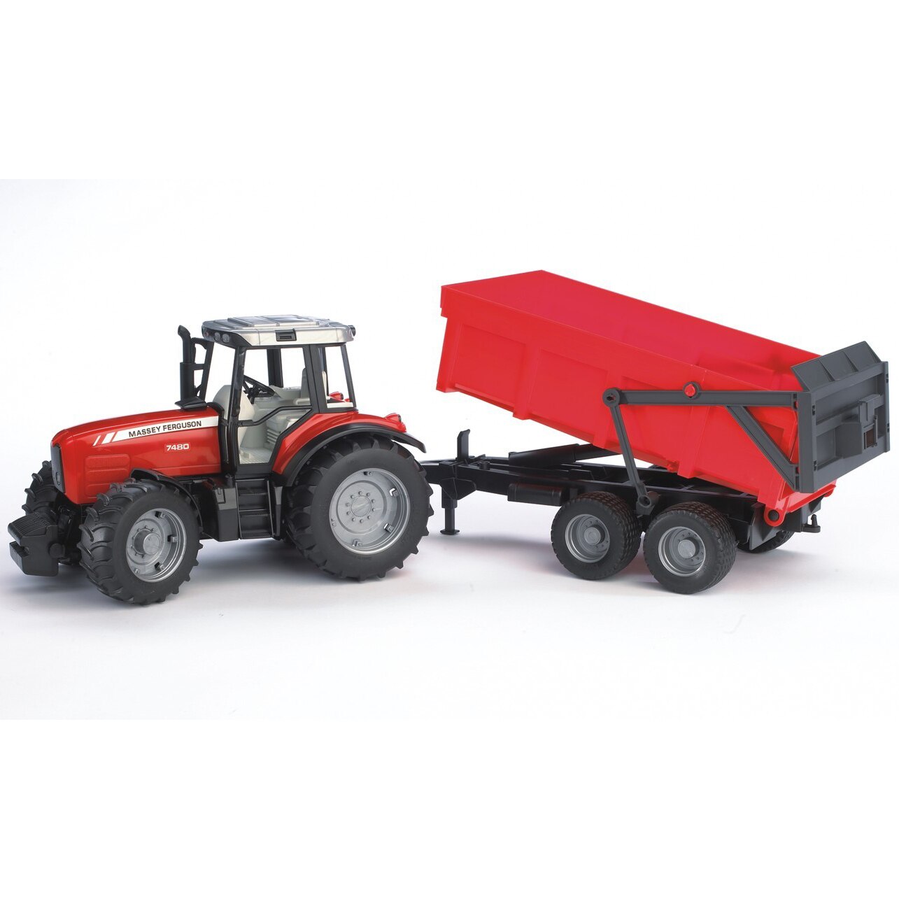 Tractor Bruder Massey Ferguson cu remorca, 1:16